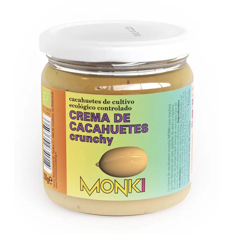 MANTEQUILLA DE  CACAHUETE CRUJIENTE 330Gr. ECO MONKI