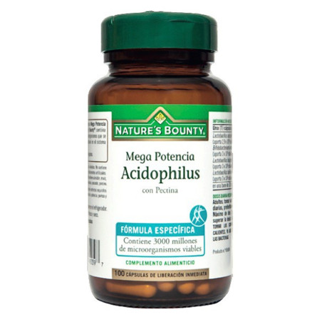 MEGA POTENCIA ACIDOPHILUS CON PECTINA 100 CAPSULAS NATURES BOUNTY