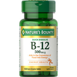 VITAMINA B12 500µg. 100 COMPRIMIDOS NATURES BOUNTY