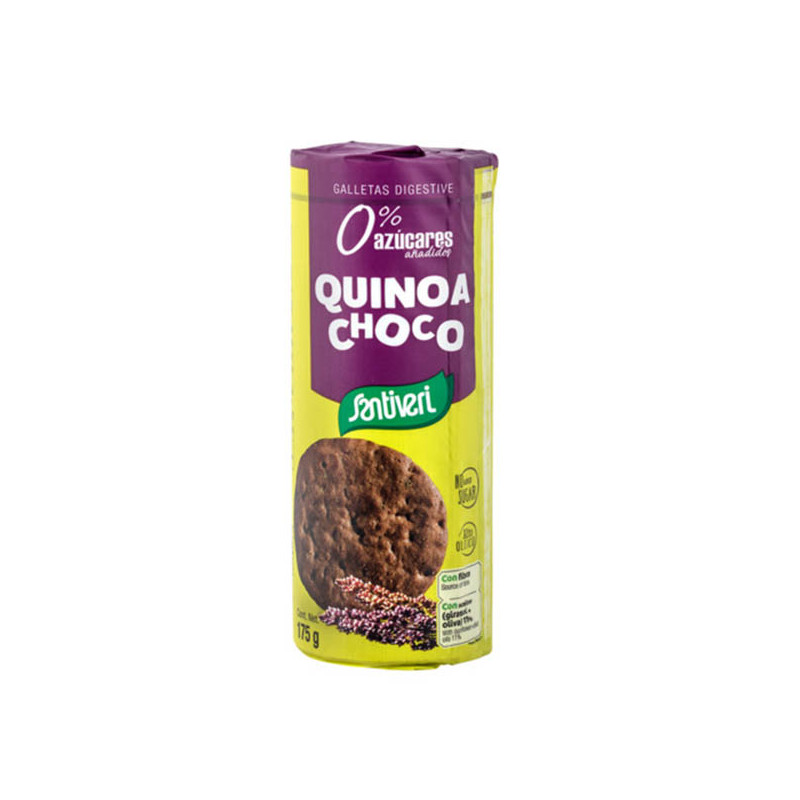 GALLETAS DIGESTIVE QUINOA CHOCO 175Gr. SANTIVERI