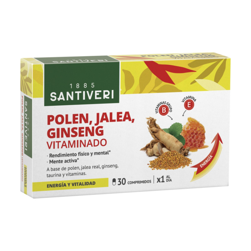 POLEN, JALEA Y GINSENG VITAMINADO 30 COMPRIMIDOS SANTIVERI