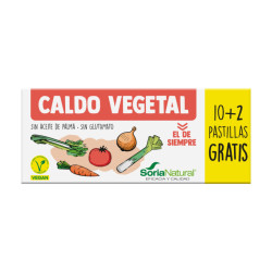 CALDO VEGETAL 12 PASTILLAS 120 G SORIA NATURAL ALIMENTACION