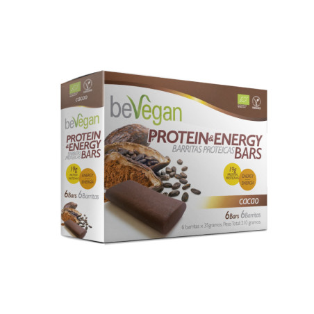 BARRITAS CACAO  PROTEIN-ENERGY 6x35Gr. BEVEGAN