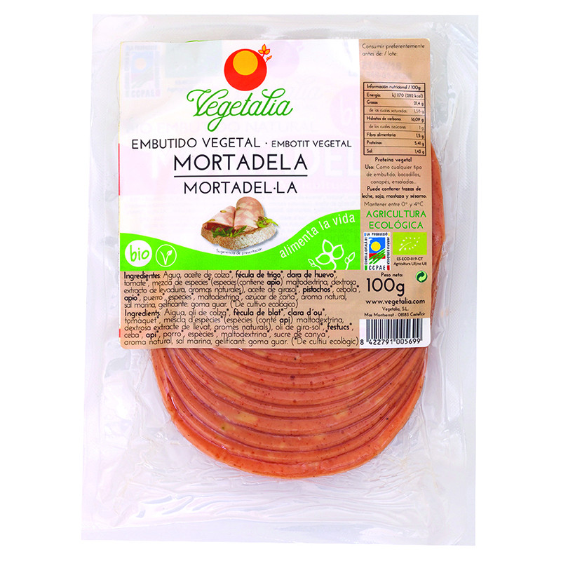 BIO EMBUTIDO VEGETAL MORTADELA 100Gr. VEGETALIA