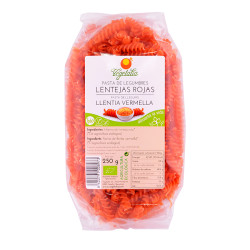 ESPIRALES DE LENTEJAS ROJAS SIN GLUTEN BIO 250Gr. VEGETALIA