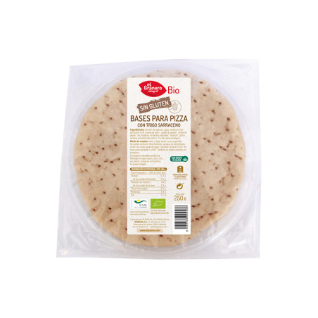 BASES DE PIZZA CON TRIGO SARRACENO SG BIO 2UDS. 250Gr. GRANERO