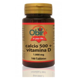 CALCIO 500 + VITAMINA D 100 COMPRIMIDOS OBIRE