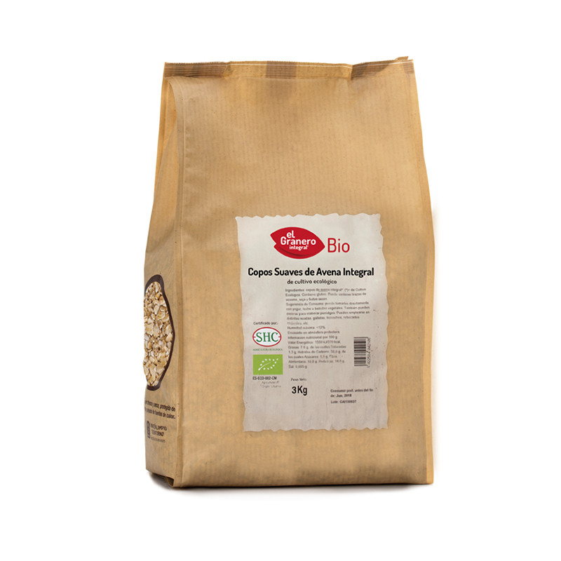 COPOS SUAVES DE AVENA INTEGRAL BIO 3Kg. GRANERO