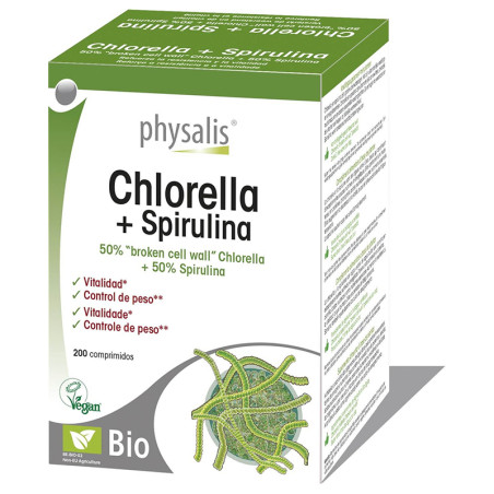 CHLORELLA + SPIRULINA 200 COMPRIMIDOS PHYSALIS