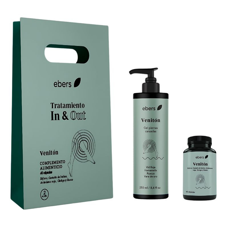 ESTUCHE PIERNAS CANSADAS  IN & OUT 60 CAPSULAS+250ML EBERS