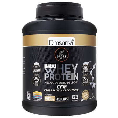 WHEY PROTEIN AISLADO COOKIES AND CREAM 1,6KG DRASANVI SPORT LIVE