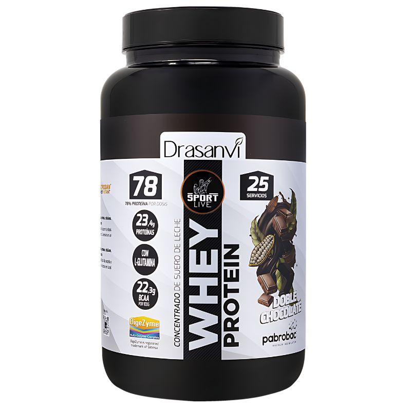 WHEY PROTEIN CONCENTRADA DOBLE CHOCO. 750GR DRASANVI SPORT LIVE