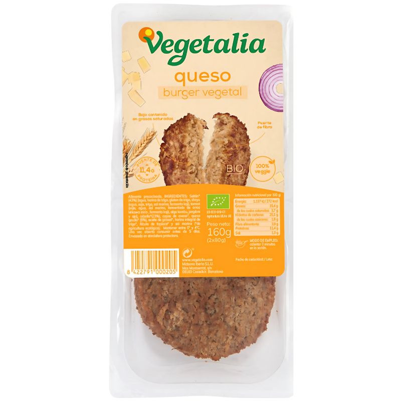 VEGEBURGUER SEITÁN Y QUESO  BIO 160GR VEGETALIA