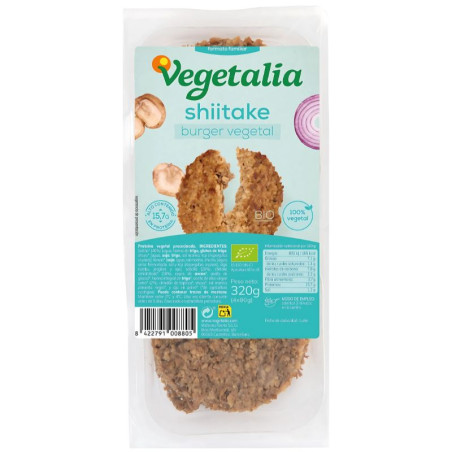 VEGEBURGUER SEITÁN Y SHIITAKE BIO (4 UNIDADES) 320GR VEGETALIA