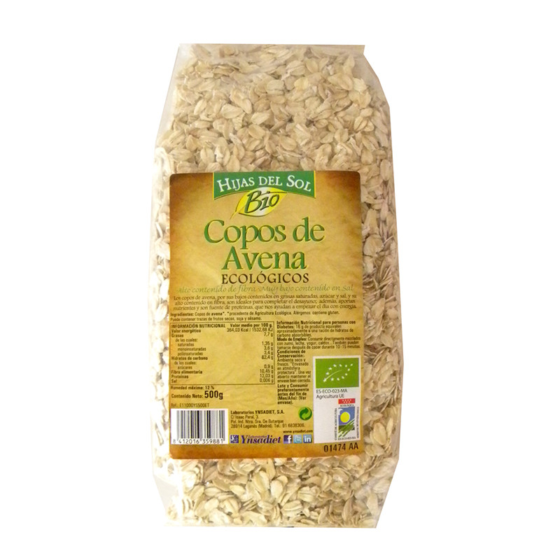 COPOS DE AVENA BIO 500Gr. HIJAS DEL SOL