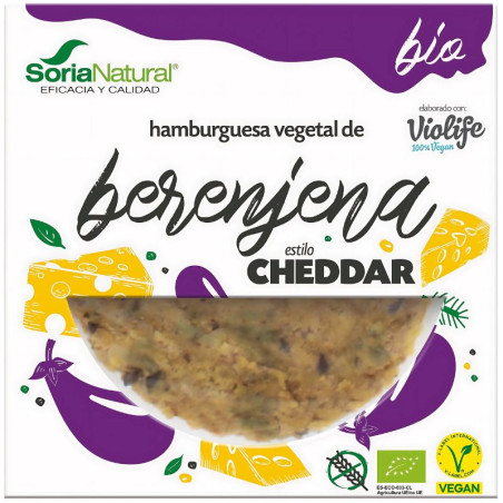 HAMBURGUESA VEGETAL BERENJENA SABOR QUESO 2 UDS x 100 GR SORIA NATURAL ALIMENTACION