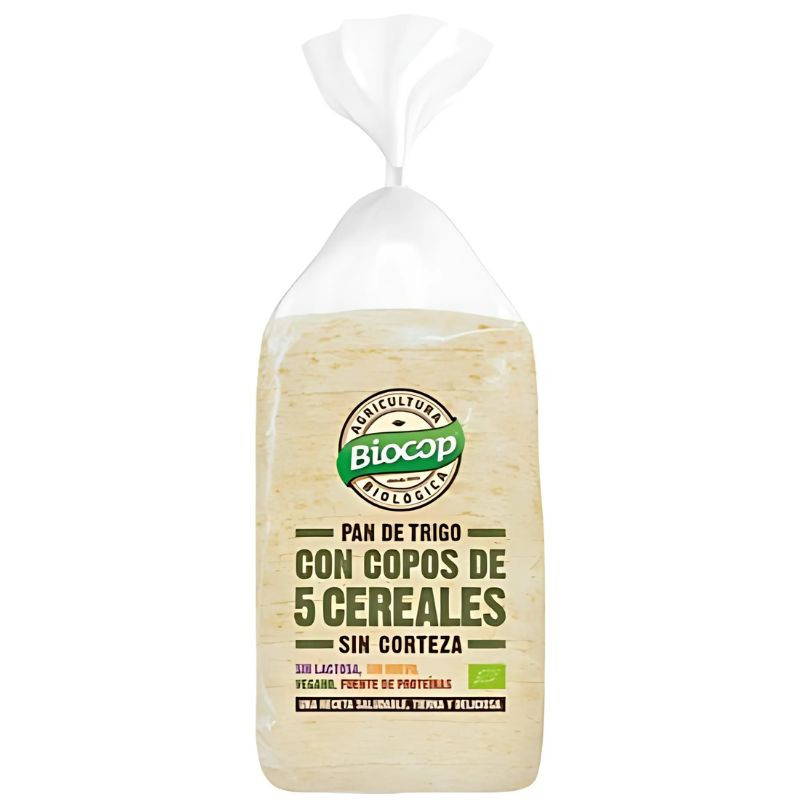 PAN DE MOLDE COPOS 5 CEREALES SIN CORTEZA 300G BIOCOP