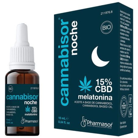 CANNABISOR NOCHE MELATONINA 15% CBD ACEITE 10ML SORIA NATURAL