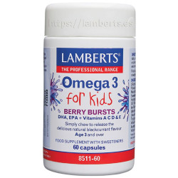 OMEGA 3 PARA NIÑOS CON DHA 100MG/EPA 14MG 60 CÁPSULAS LAMBERTS