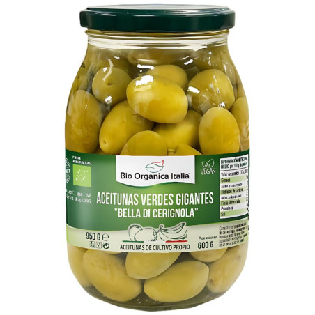 ACEITUNA VERDE GIGANTE 950G BIO ORGANICA ITALIA