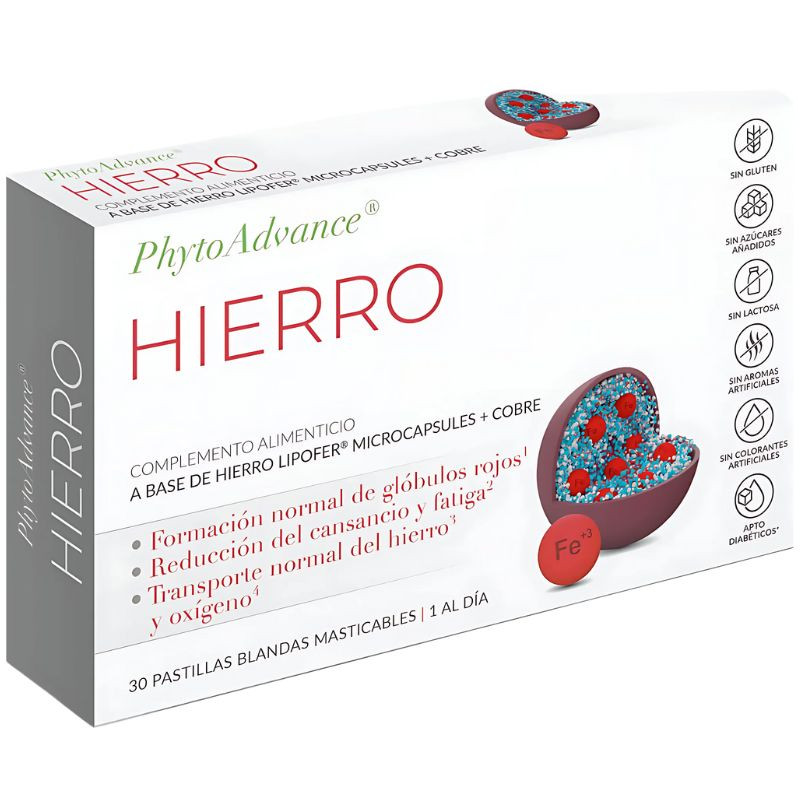 HIERRO 30 PASTILLAS BLANDAS MASTICABLES PHYTOADVANCE
