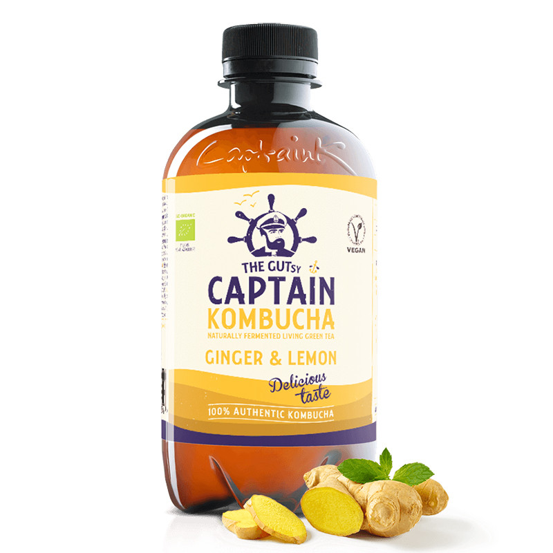 GINGER LEMON 400Ml. CAPTAIN KOMBUCHA