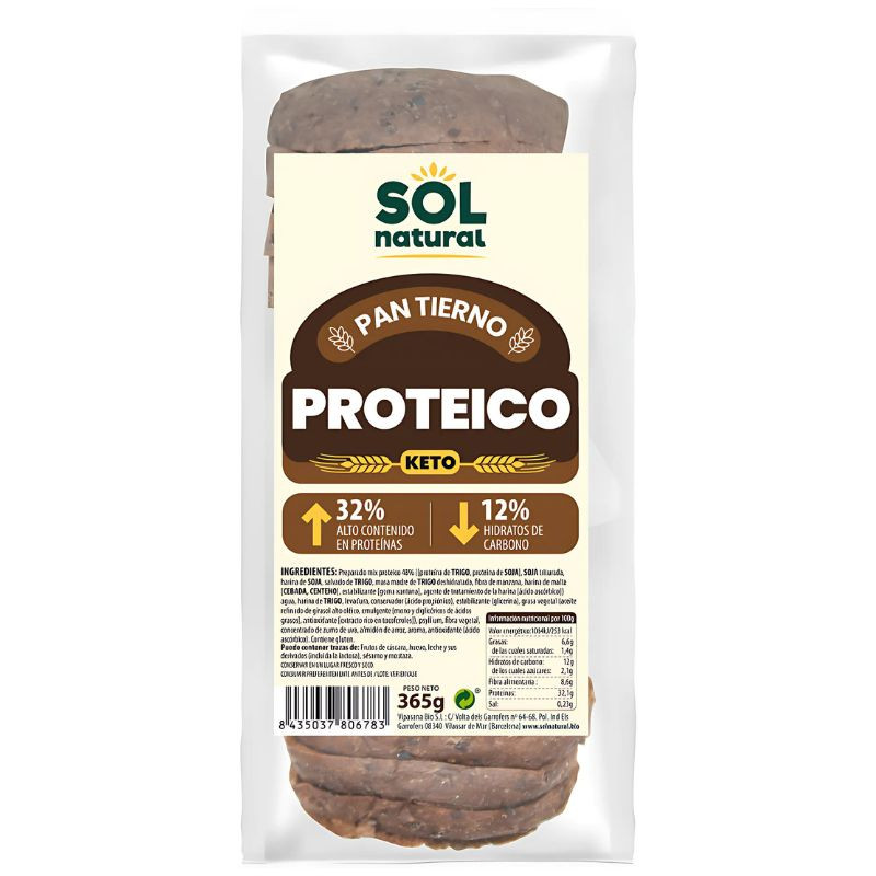 PAN DE MOLDE PROTEICO KETO 365G SOL NATURAL