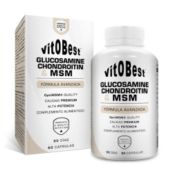 GLUCOSAMINA + CONDROITINA + MSM 60 CÁPSULAS. VIT.O.BEST