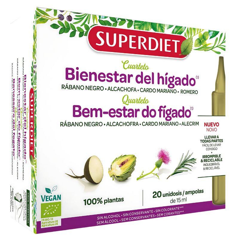 CUARTETO BIENESTAR DEL HÍGADO (DIGEST) BIO 20 AMPOLLAS SUPERDIET