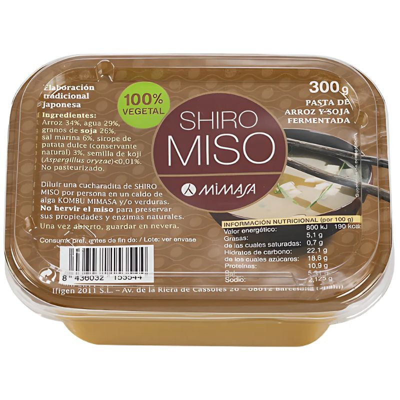 SHIRO MISO NO PAUSTERIZADO (ARROZ BLANCO) 300G MIMASA