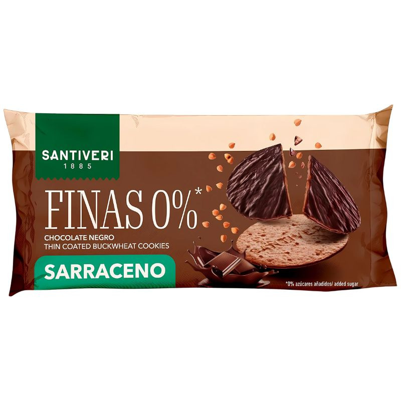 GALLETA FINA 0% SARRACENO CHOCOLATE NEGRO 90G SANTIVERI