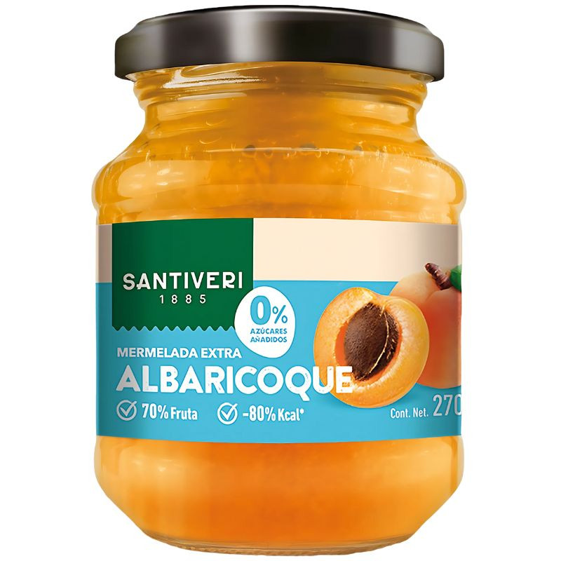 MERMELADA DE ALBARICOQUE 0% AZÚCARES AÑADIDOS 270G SANTIVERI