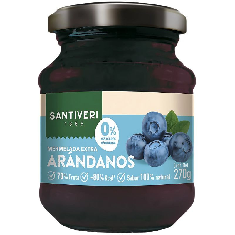 MERMELADA DE ARÁNDANO 0% AZÚCARES AÑADIDOS 270G SANTIVERI