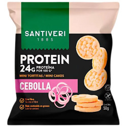 MINI TORTITAS 24% PROTEÍNA CON CEBOLLA 50G SANTIVERI