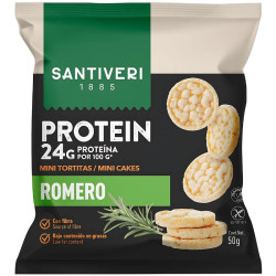MINI TORTITAS 24% PROTEÍNA CON ROMERO 50G SANTIVERI