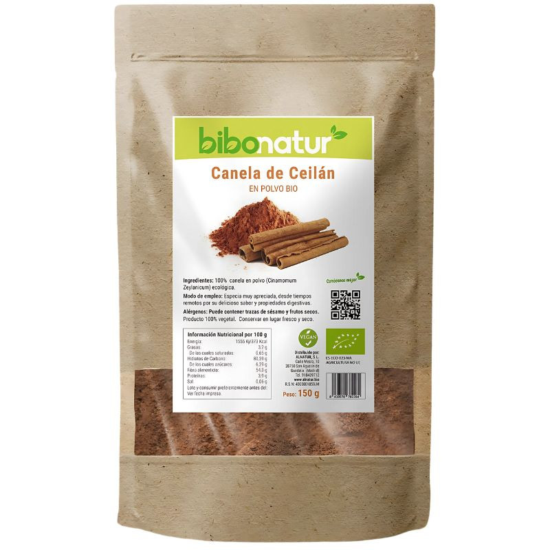 CANELA DE CEILÁN EN POLVO ECO 150G BIBONATUR