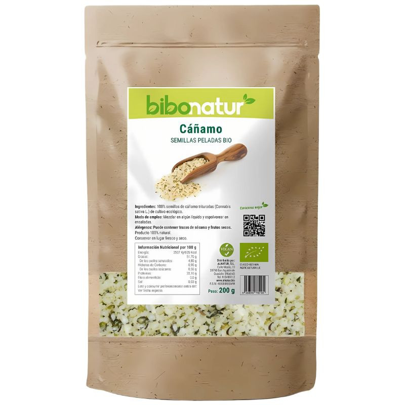 SEMILLAS DE CÁÑAMO PELADAS ECO 200G BIBONATUR