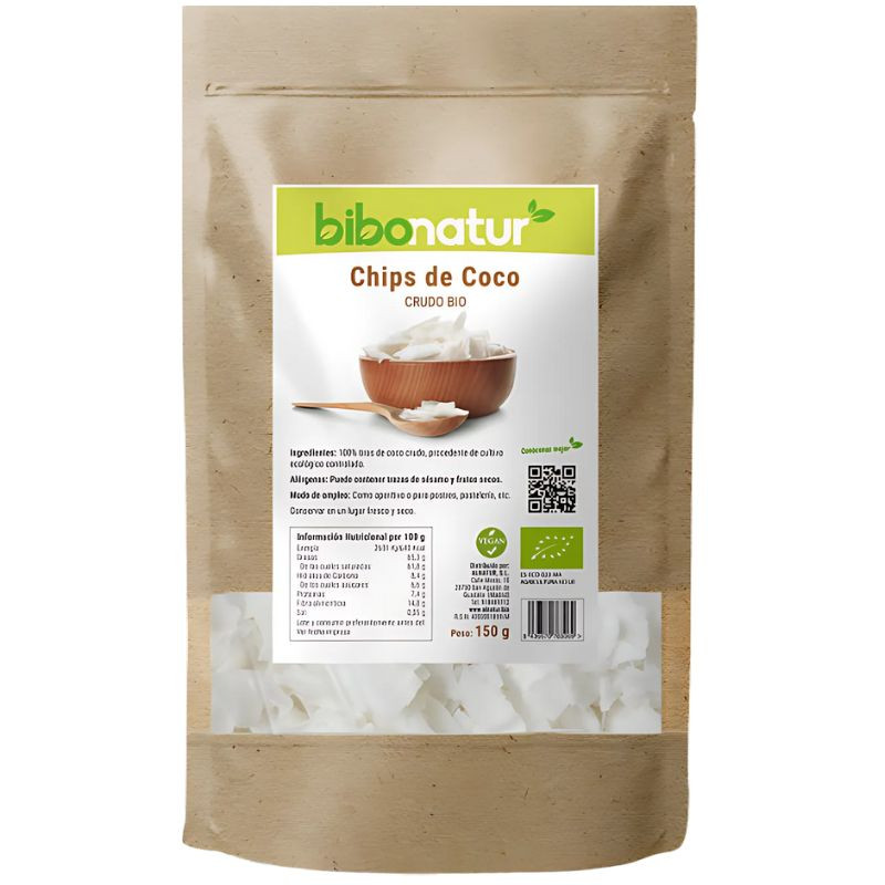 CHIPS DE COCO CRUDO BIO 150G BIBONATUR