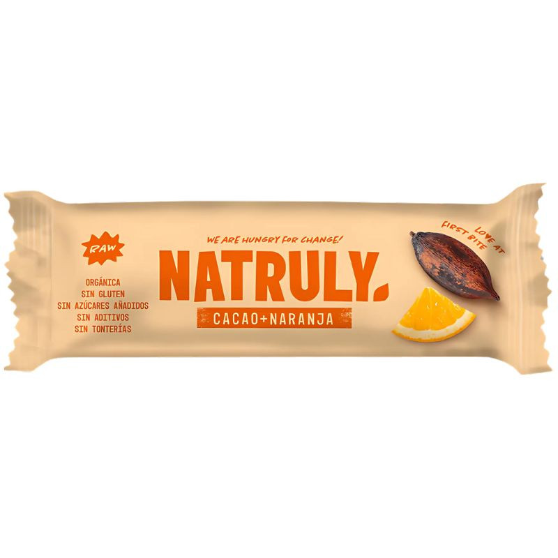 BARRITA ORGÁNICA DE CACAO Y NARANJA 40G NATRULY