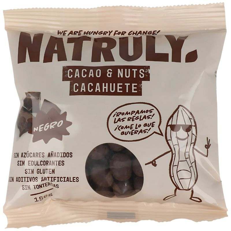 CACAHUETE RECUBIERTO DE CHOCOLATE NEGRO 150G NATRULY