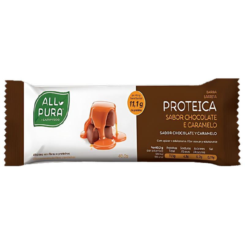 BARRITAS PROTEICAS CHOCOLATE Y CARAMELO 24 UNIDADES ALL PURA