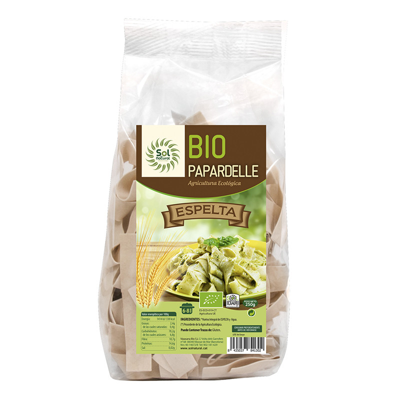 PAPARDELLE DE ESPELTA BIO 250Gr. SOL NATURAL