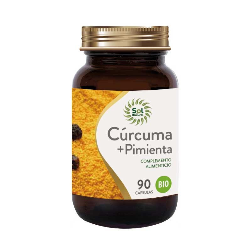 CÚRCUMA + PIMIENTA BIO 90 CAPSULAS 600Mg. SOL NATURAL