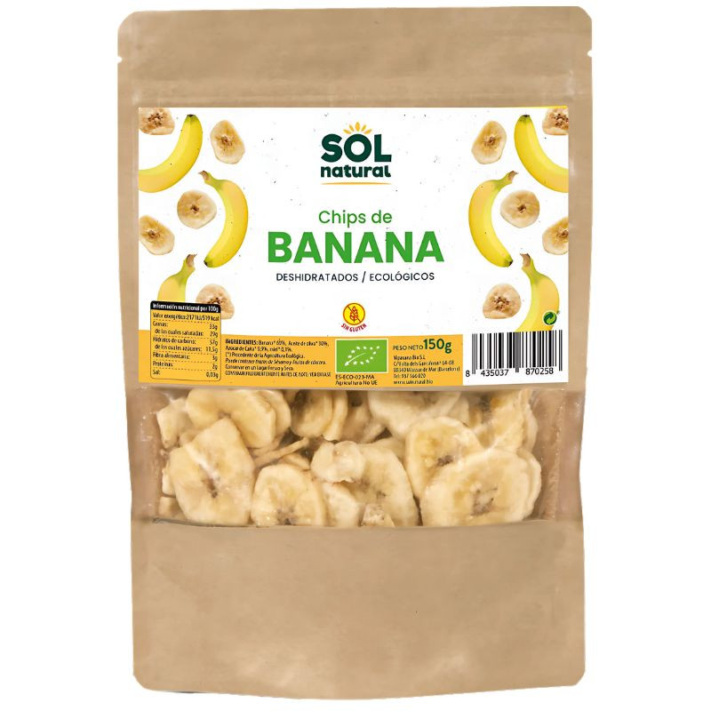CHIPS DE BANANA BIO 150G SOL NATURAL