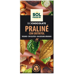 TABLETA CHOCOLATE PRALINÉ CON ERITRITOL BIO 70G SOL NATURAL