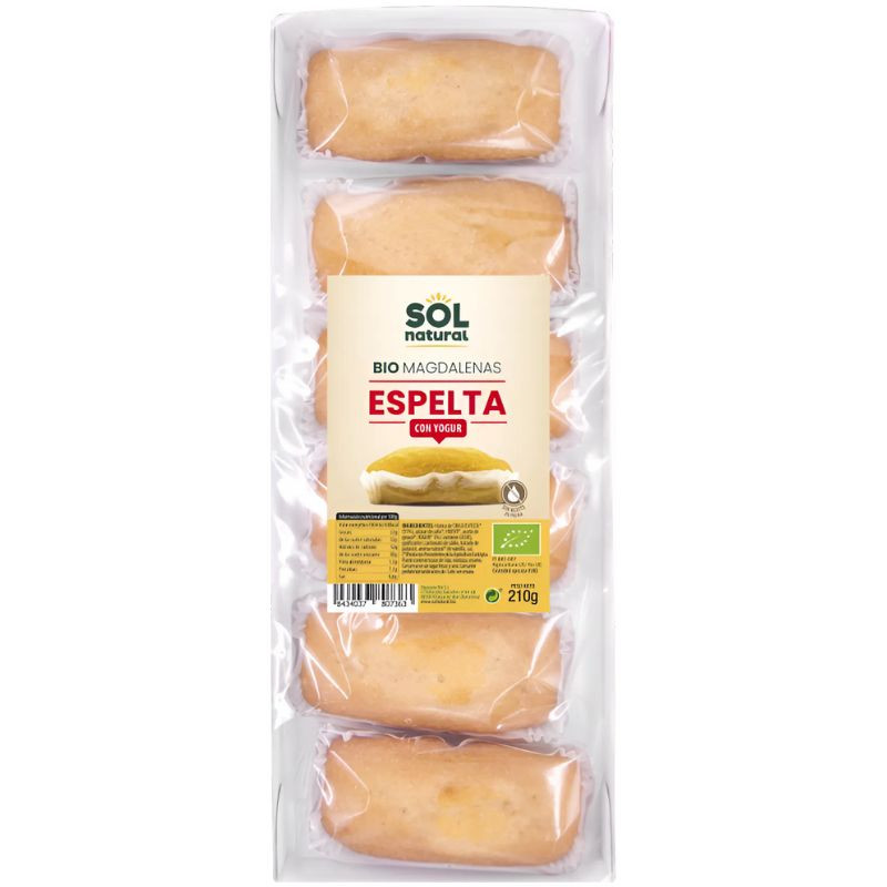 MAGDALENAS DE ESPELTA CON YOGUR BIO 210G SOL NATURAL