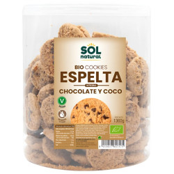 COOKIES DE ESPELTA CON COCO Y CHOCOLATE BIO 1360G SOL NATURAL