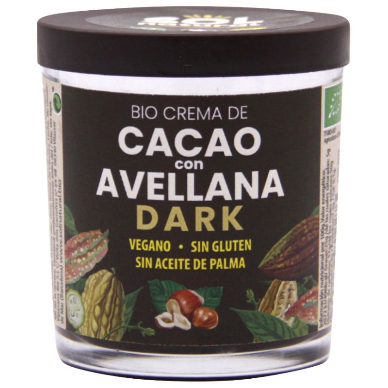 CREMA DE CACAO DARK CON AVELLANA BIO 200G SOL NATURAL