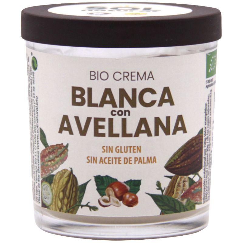 CREMA BLANCA CON AVELLANA BIO 200G SOL NATURAL