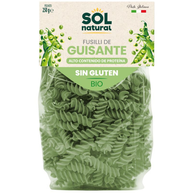 FUSILLI DE GUISANTE SIN GLUTEN BIO 250G SOL NATURAL